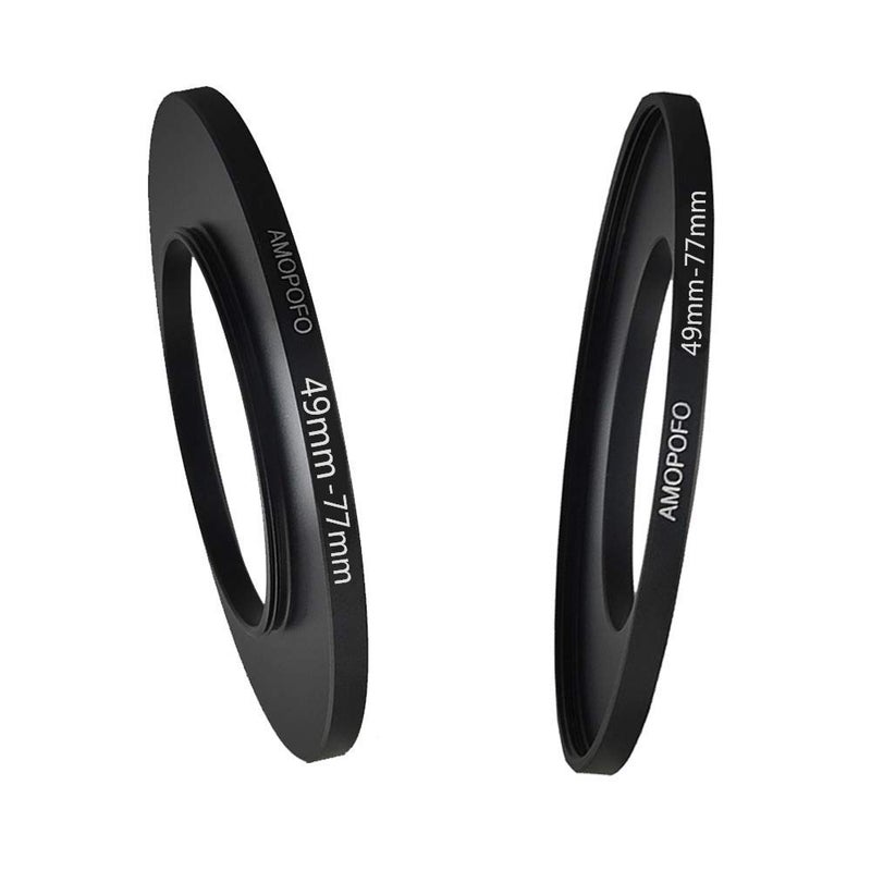 Amopofo 49mm to 77mm Metal Step Up Ring Adapter for Canon,for Nikon,for Sony,for Fuji,M4/3 Camera Lenses to UV,ND,CPL Camera Filters, Made from CNC Machined with Matte Black Electroplated Finish - Image 3